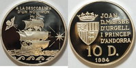 D´Andora 10 Dinar Segelschiff