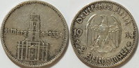 3. Reich 2 Reichsmark Kirche mit Datum