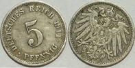 Kaiserreich 5 Pf 1911 D ss 1,00 EUR Differenzbesteuert nach §25a UStG zzgl. 5,90 EUR Versand