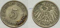 Kaiserreich 5 Pf 1911 F ss 1,00 EUR Differenzbesteuert nach §25a UStG zzgl. 5,90 EUR Versand