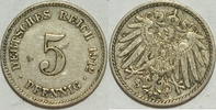 Kaiserreich 5 Pf 1912 J ss 1,00 EUR Differenzbesteuert nach §25a UStG zzgl. 5,90 EUR Versand