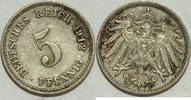 Kaiserreich 5 Pf 1912 F ss 1,00 EUR Differenzbesteuert nach §25a UStG zzgl. 5,90 EUR Versand