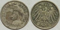 Kaiserreich 5 Pf 1913 D ss 1,00 EUR Differenzbesteuert nach §25a UStG zzgl. 5,90 EUR Versand