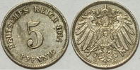 Kaiserreich 5 Pf 1914 F ss 1,00 EUR Differenzbesteuert nach §25a UStG zzgl. 5,90 EUR Versand