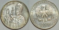 10000 Zloty 1987 Polen Jan Pawel II st gekapselt