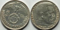3. Reich 5 RM 1937 J ss-vz 22,50 EUR Differenzbesteuert nach §25a UStG zzgl. 5,90 EUR Versand
