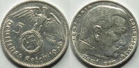 3. Reich 5 RM 1936 F ss-vz 22,50 EUR Differenzbesteuert nach §25a UStG zzgl. 5,90 EUR Versand
