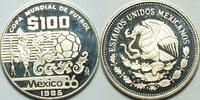 Mexico 100 Pesos Fußball Weltmeisterschaft 1986 -