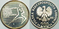 200 Zloty 1982 Polen Fußball Weltmeisterschaft 1982 PP  gekapselt mit Zertifikat