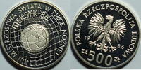 500 Zloty 1986 Polen Fußball WM 1986 Mexico PP  gekapselt