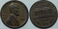 USA 1 Cent 1961 vz 1,20 EUR  zzgl. 5,90 EUR Versand