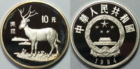 China 10 Yuan 1994 Gef&auml;rdete Tierwelt: Davidhirsch PP gekapselt mit MDM ... 128,90 EUR kostenloser Versand