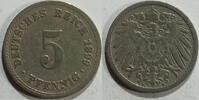 Kaiserreich 5 Pfennig 1899 A ss 1,00 EUR Differenzbesteuert nach §25a UStG zzgl. 5,90 EUR Versand