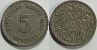 Kaiserreich 5 Pfennig 1910 G ss 1,00 EUR Differenzbesteuert nach §25a UStG zzgl. 5,90 EUR Versand