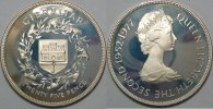 Gibraltar 25 Pence Silber Regierungs Jubiläum Königin Elizabeth