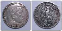 3. Reich 5 RM Hindenburg 1935 - 36 -