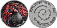 Dragon Chronicles of Fire 2 oz Antique finish Silver Coin 10 Cedis Republic of Ghana 2024