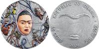 Frida 2 oz Antique finish Silver Coin 10 Cedis Republic of Ghana 2024