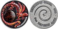 Salamander Chronicles of Fire 2 oz Antique finish Silver Coin 10 Cedis Republic of Ghana 2024