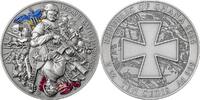 Ukraine. Battle Hardened 2 oz Antique finish Silver Coin 10 Cedis Republic of Ghana 2024