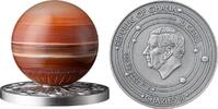Mars Solar System 2 oz Antique finish Silver Coin 10 Cedis Republic of Ghana 2024