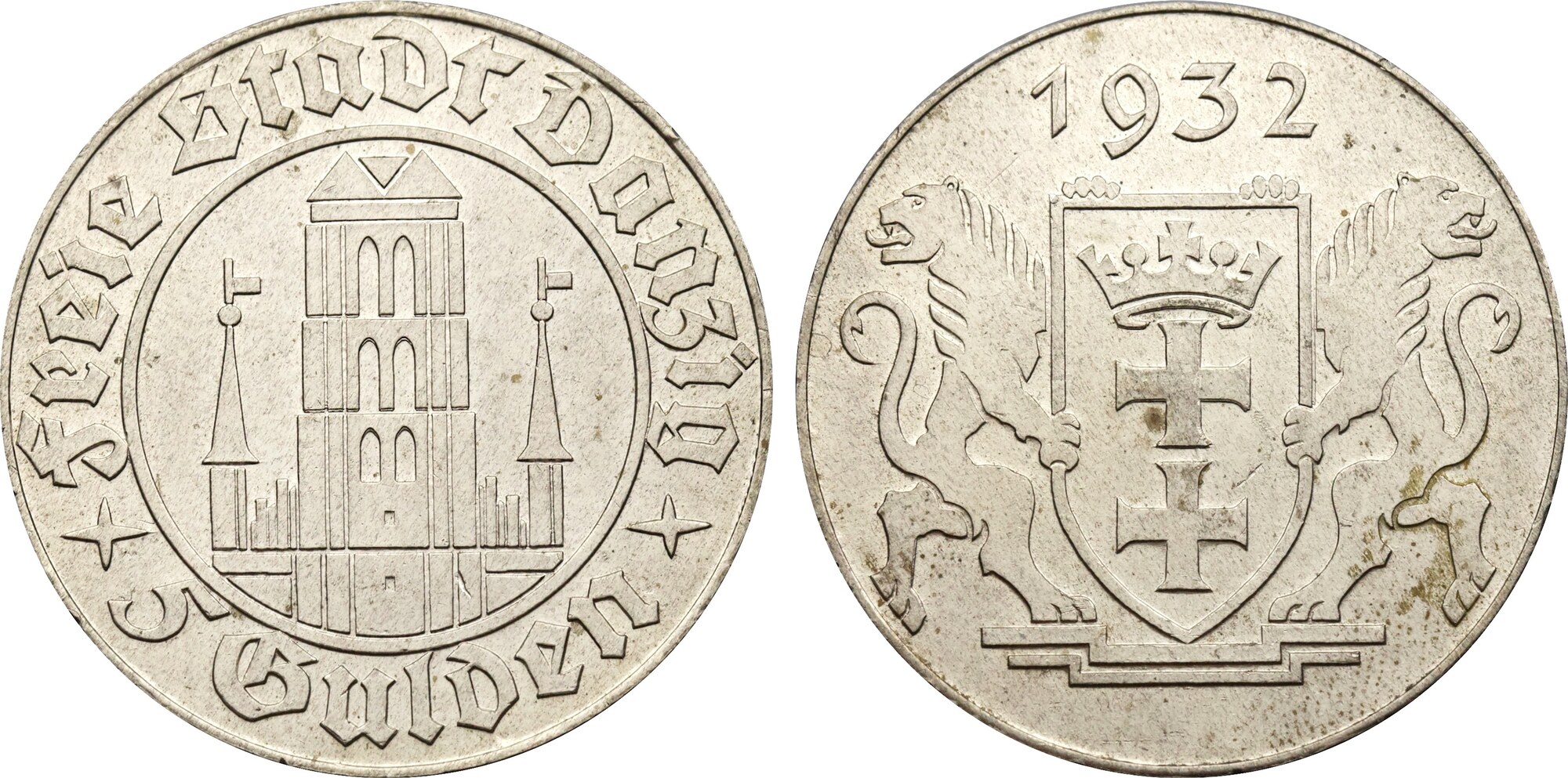 Danzig 5 Gulden 1932 Free City Berlin Mint AU UNC MA Shops