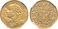 Switzerland 20 Francs 1926-B Confederation, Bern mint NGC MS66