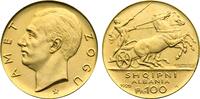 Albania 100 Franga Ari 1926-R Zog I, Rome mint AU/UNC