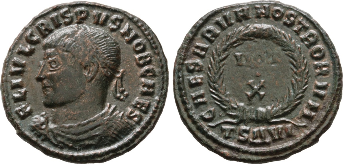 Roman Imperial Æ Nummus AD. 324. Crispus. Caesar, Extremely Fine. | MA