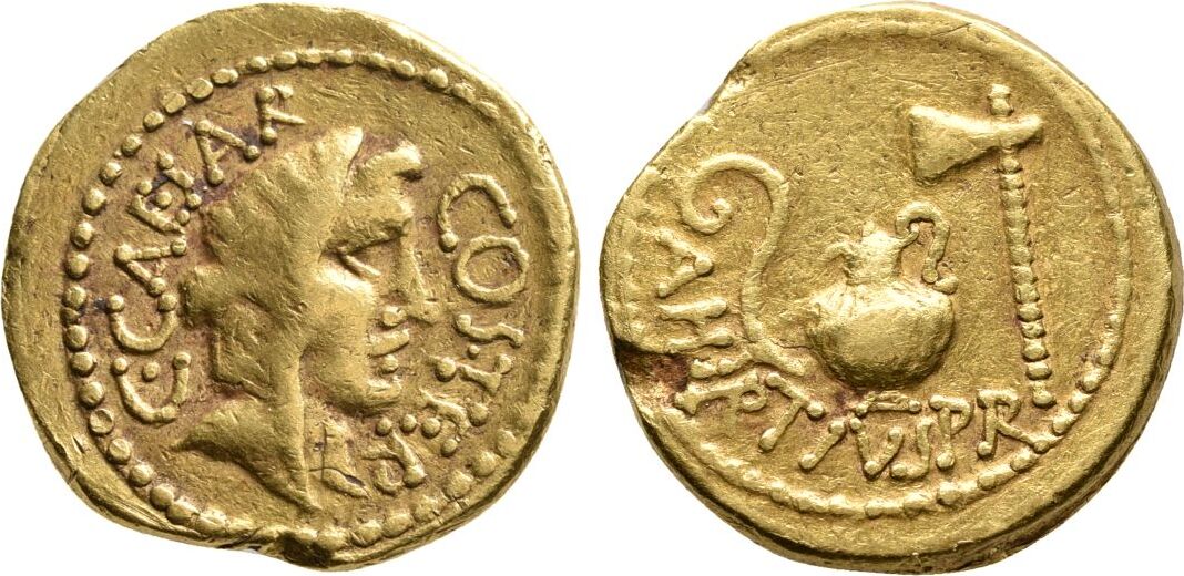 Roman Imperatorial. AV Aureus. 46 BC. Julius Caesar. Very Fine | MA-Shops