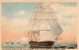 USA Old Ironside Frigate vintage postcard -