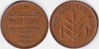 Palestine Palestine British Mandate 1941 one mil (P141) -