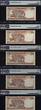 Welt Banknoten 10 RUPEE 2015 TT INDIA  SEQUENTIAL SACRED S/N 786001 THRU 786010 SET OF 9 PMG 66 ALL TEN OF THESE NOTES ARE NUMBERED 7860001 THRU 786010 AN ALMOST IMPOSSIBLE ASSEMBLY OF NOTES IN ONE GROUPING INCLUDING GRADE 6