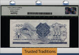 Welt Banknoten 100 FRANCS TT PK 5a 1960-62 RWANDA-BURUNDI  ZEBU LCG 66 PPQ GEM NEW TIED AS BEST! TOP POPULATION NONE GRADED FINER ACCORDING TO PMG POPULATION REPORT