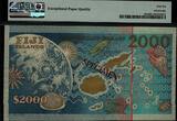 Welt Banknoten 2000 DOLLARS TT PK 103s 2000 FIJI  AMAZING OVERSIZE SPECIMEN PMG 66 EPQ GEM UNC. BRUTAL EYE APPEL! ONLY TWO EXAMPLE GRADED FINER BY PMG!