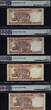 Welt Banknoten 10 RUPEE 2015 TT INDIA  SEQUENTIAL SACRED S/N 786001 THRU 786010 SET OF 9 PMG 66 ALL TEN OF THESE NOTES ARE NUMBERED 7860001 THRU 786010 AN ALMOST IMPOSSIBLE ASSEMBLY OF NOTES IN ONE GROUPING INCLUDING GRADE 6