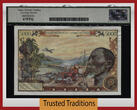 Welt Banknoten 5000 FRANCS TT PK 11 1980 CENTRAL AFRICAN REPUBLIC  LCG 67 PPQ SUPERB GEM NEW STUNNING WITH THE MOST BEAUTIFUL COLORS!!!