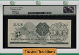 Welt Banknoten 1000 FRANCS 1962 TT PK 7 BURUNDI  PROVISIONAL ISSUE LCG 67 PPQ FINEST KNOWN AS WE ARE MOST PROUD TO OFFER THIS AMAZINGLY RARE EXAMPLE IN ANY CONDITION. THIS IS THE HIGHEST GRADE EVER CERTIFIED FOR THIS LO