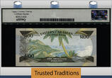 Welt Banknoten 100 DOLLARS 1988-93 TT PK 25L1 ND EASTERN CARIBBEAN STATES  LCG 65 PPQ GEM NEW HIGHLY DESIRABLE BANKNOTE OF THE SERIES SUFFIX LETTER L (ST. LUCIA) QUEEN ELIZABETH II