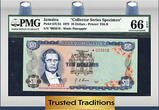 Welt Banknoten  TT PK 54, 55, 56, 57 JAMAICA SET OF 4 SAME SERIAL # *003616 PMG 66 EPQ GEM UNC. SET OF 4!