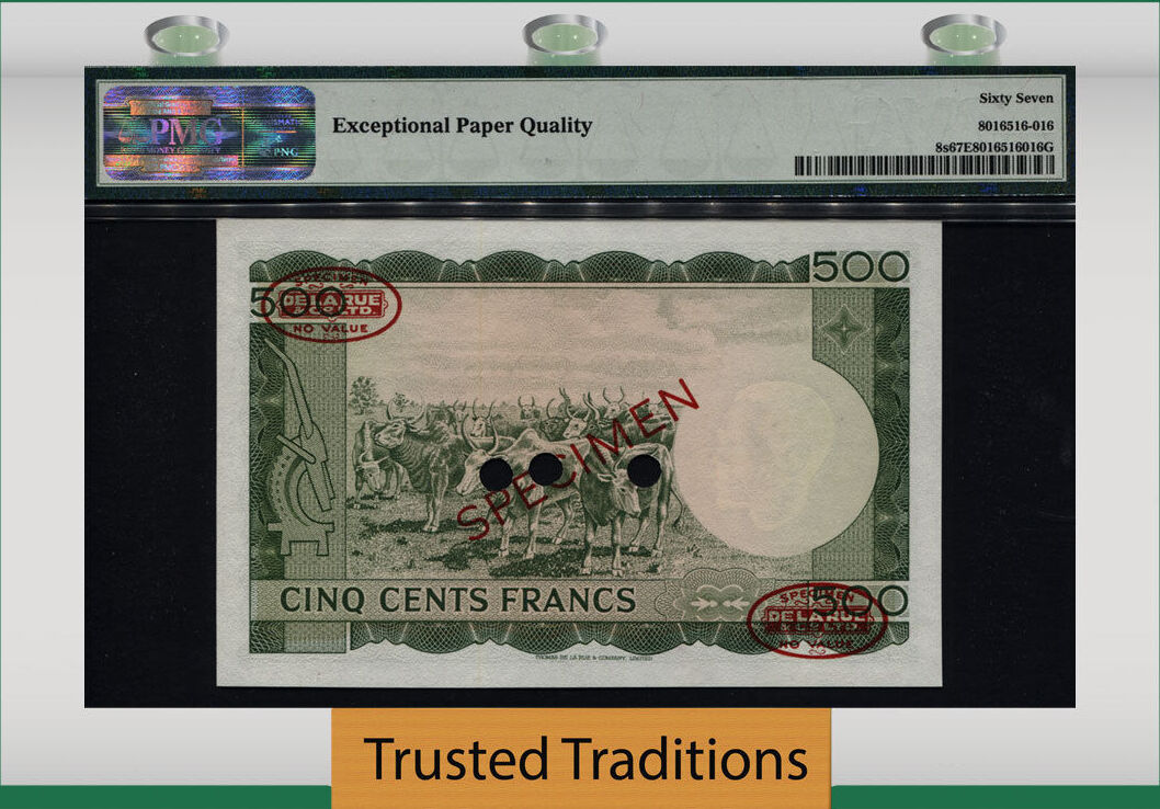 Welt Banknoten Francs Tt Pk S Mali Specimen Pmg Epq Superb Gem Only One Finer