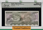 Welt Banknoten 1000 FRANCS TT PK 5 1961-62 RWANDA LCG 66 EPQ GEM NEW SCARCE TIED AS BEST -