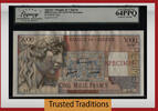 Welt Banknoten 50 DINARS TT PK 105s 1946-49 ALGERIA OVESIZE SPECIMEN LCG 64 PPQ VERY CHOICE NEW -