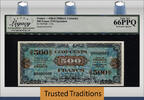 Welt Banknoten 1944 FRANCE TT PK 119s FRANCE 500 FRANCS ALLIED MILITARY LCG 66 PPQ GEM FINEST KNOWN! -