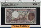 Welt Banknoten 1000 FRANCS TT PK 3ds 1978-84 GABON SPECIMEN LCG 67 PPQ SUPERB GEM FINEST KNOWN! -