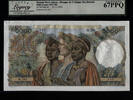 Welt Banknoten 5000 FRANCS TT PK 43 1947-50 FRENCH WEST AFRICA LCG 67 PPQ SUPERB GEM NEW -