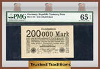 Welt Banknoten 200000 MARK TT PK 100 1923 GERMANY PMG 65 EPQ GEM POP ONE! -