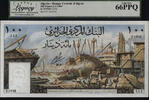 Welt Banknoten 100 DINARS TT PK 125b ALGERIA EXTRAORDINARY NOTE LCG 66 PPQ FINEST KNOWN! -