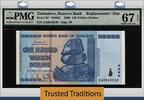 Welt Banknoten TT PK 91* ZIMBABWE 100 TRILLION DOLLARS REPLACEMENT STAR PMG 67 EPQ SUPERB -