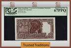 Welt Banknoten TT PK 16s ITALIAN SOMALILAND 5 SOMALI LEOPARD SPECIMEN PCGS 67 PPQ TOP POP! -